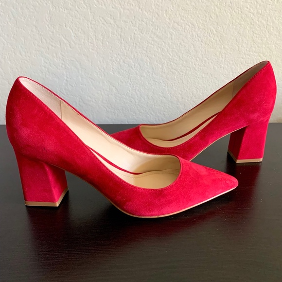 Marc Fisher Shoes - MARC FISHER Red Claire Pointed Toe Heels Pumps